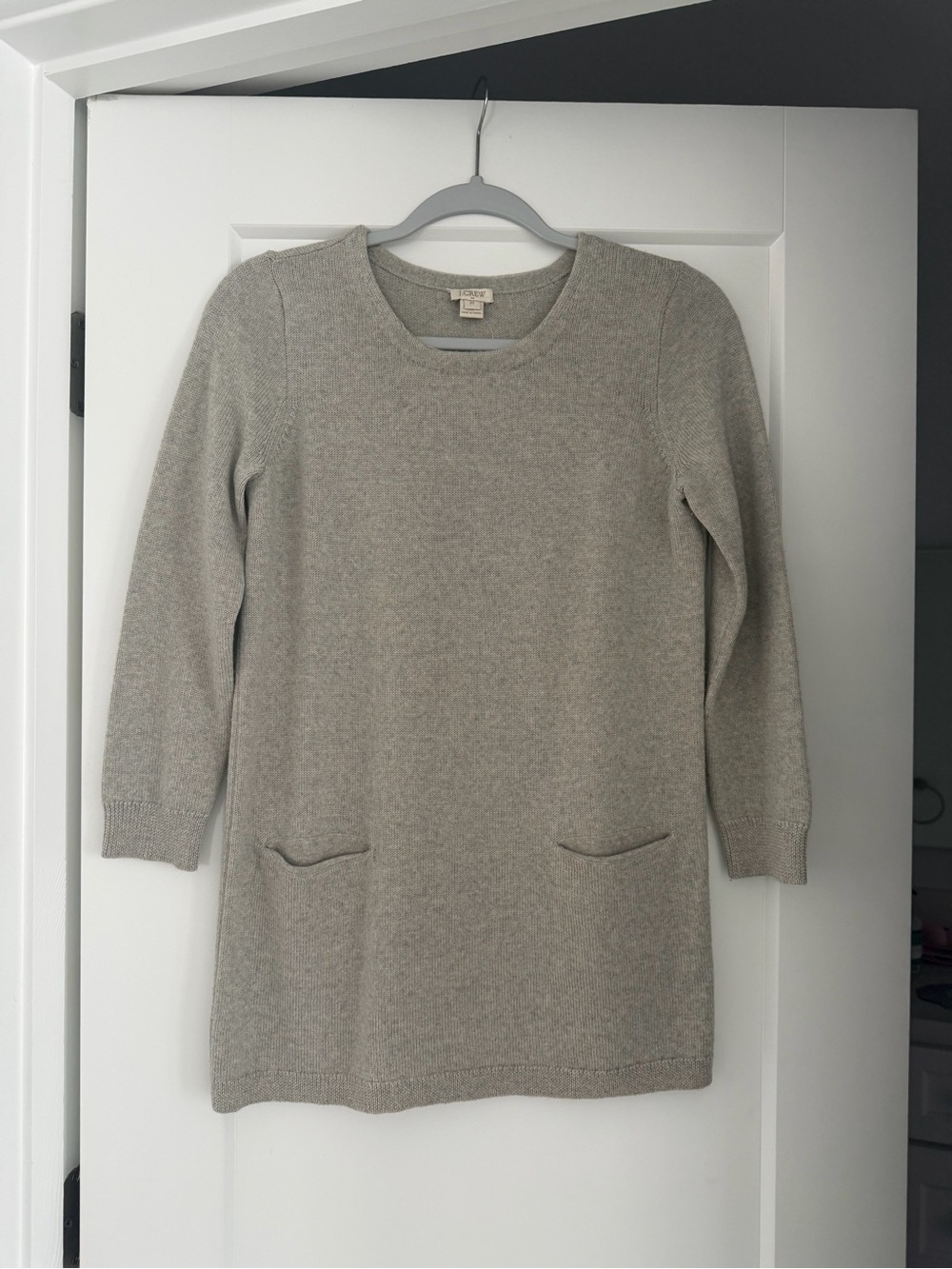 J. Crew Classic Lightweight Crewneck Sweater Tunic - Light Gray
